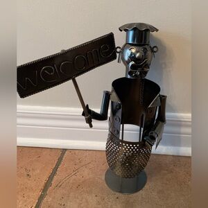 Metal Sculpture Wine Bottle Holder